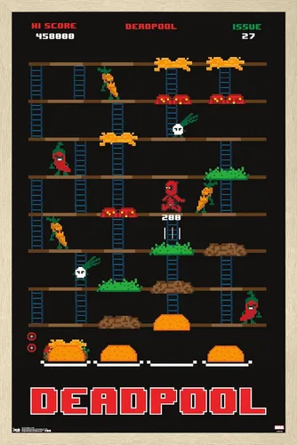 Miniatura 6 de Trends International Marvel Comics-Deadpool-Game Wall, 22.375 x 34 pulgadas, paquete de póster y clip