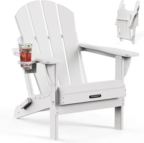 MUCHENGHY Sillas plegables Adirondack, sillas para patio, sillas de césped, sillas de exterior, silla Adirondack de plástico, sillas para hoguera,