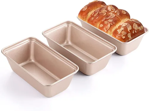 Miniatura 8 de HONGBAKE Paquete de 6 Moldes para Pan de 1 Libra, 8.5 x 4.5 Pulgadas Moldes para Hornear Pan, Molde Antiadherente para Pastel de Carne con Agarres