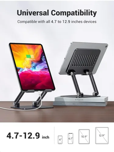 Miniatura 5 de UGREEN Soporte para Tableta para Escritorio con Doble Varilla de Soporte de Aluminio Ajustable Multi-Ángulo Accesorios de Oficina en Casa Compatible