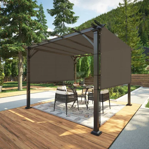 Coarbor Toldo de repuesto para pérgola para exteriores, 8 x 12 pies, pantalla de privacidad con ojales, varillas de peso para patio, terraza, patio