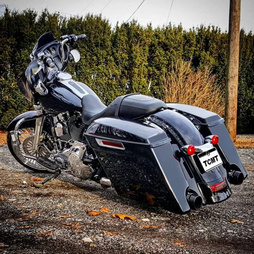 Miniatura 8 de TCMT Alforjas alargadas de 5 pulgadas con llave de cierre para Harley 2014-2024 Touring Road King Electra Street Glide Alforjas Estilo F