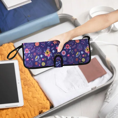 Miniatura 6 de Homakover Estuche de viaje para plancha para el cabello, 13 x 5 pulgadas, alfombrilla de silicona resistente al calor y bolsa para plancha plana