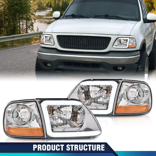 Miniatura 2 de PIT66 Tira de luces LED DRL y luces de estacionamiento de esquina Compatible con Ford Expedition 1997-2002/Se ajusta a Ford F150 1998-2003/Se ajusta