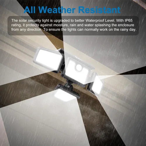 Miniatura 6 de AmeriTop Luces Solares para Exteriores, Paquete de 2 Luces LED de Alto Brillo Inalámbricas con Sensor de Movimiento Solar; 4 Cabezales Ajustables