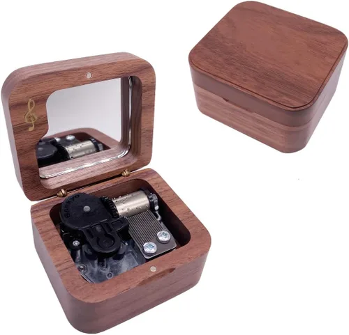 Merry Go Round of Life - Caja de música de madera natural, tamaño mini, caja musical de madera, colección de decoración, regalo de recuerdo para