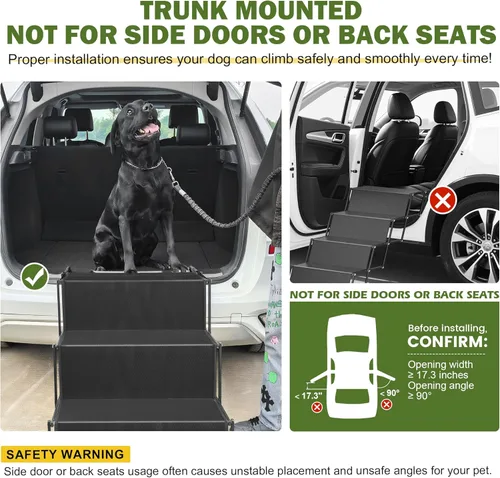 Miniatura 7 de Rampa para perros, rampas de 5 escalones para perros grandes con superficie antideslizante, escalones portátiles de aluminio para perros que