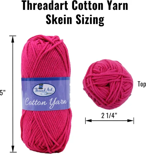 Miniatura 3 de Threadart Crochet - Juego de hilo de algodón 100 % puro, colores de ambiente de playa, paquete de 4 madejas cada una de 1.76 onzas, hilo de estambre