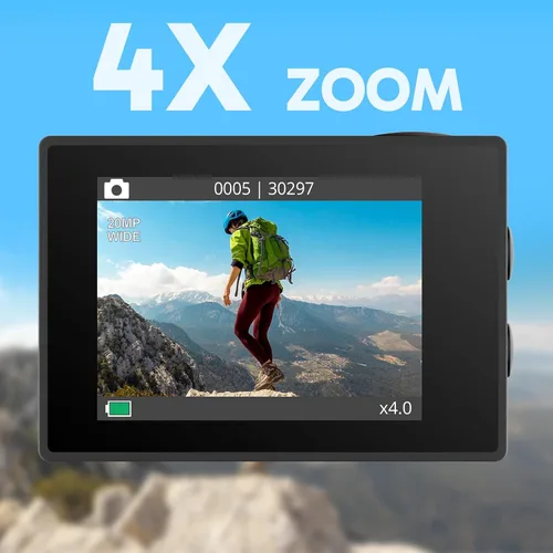Miniatura 6 de Cámara de acción AKASO EK7000 4K30fps con tarjeta de memoria MicroSDXC U3 de 64GB, kit de accesorios ultra HD, cámara sumergible resistente al agua