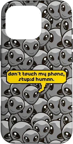 Miniatura 19 de Funda para iPhone 13 Pro Alien Dont Touch My Phone Stupid Human Funny Space Lover Case