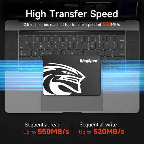 KingSpec 128 GB 2.5 SSD SATA III interno - 550 MB/s de lectura, 520 MB/s de escritura con Flash NAND 3D, para actualización de PC de escritorio y