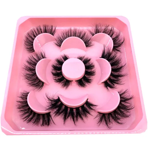 Miniatura 4 de 5 pares de pestañas postizas de visón 3D de 0.98 pulgadas a granel, con caja personalizada, pestañas postizas naturales finas al por mayor (MN-5)