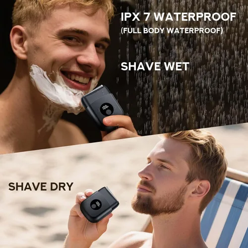 Miniatura 6 de Afeitadoras eléctricas para hombres: afeitadoras para hombres, 3 cuchillas flotantes, 1 cabezal de afeitado adicional, doble flexibilidad