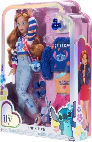 Miniatura 9 de Disney ILY 4EVER Muñecas de Moda Cabello Rojo Stitch de 11.5" de Alto con 13 Puntos de Articulación, Dos Conjuntos Completos para Mezclar y Combinar