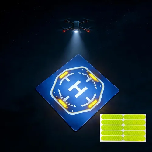 Miniatura 3 de Drone UAV Landing Pad Helipad Launch 19.69 x 19.69 pulgadas (19.7 in) y 0.118 in (grosor) ponderado nocturno reflectante suelo pico portátil