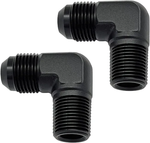 Miniatura 9 de Adaptador de tubo de manguera de combustible de aluminio recto 16AN acampanado a 3/4" NPT macho Unión de rosca negro