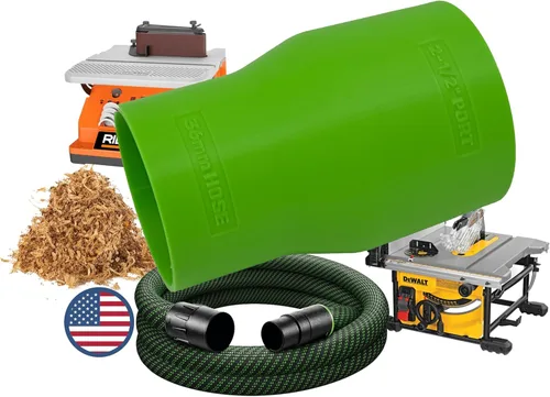 Miniatura 7 de Adaptador de manguera de 1.063 in para puertos de recolección de polvo de 2-1/2 pulgadas, compatible con mangueras Festool D27/32 (1.063 in) y Bosch