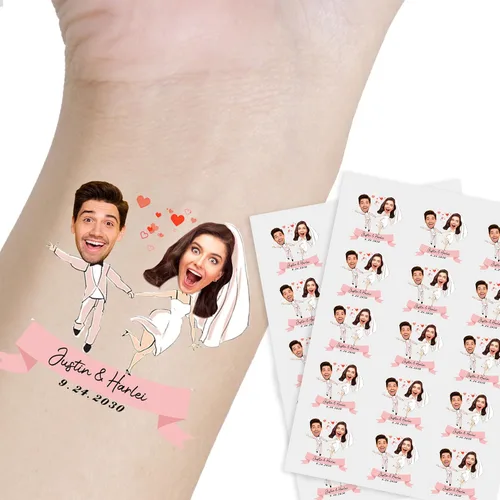 Miniatura 33 de Tatuaje personalizado con nombre y cara, tatuaje temporal personalizado para adultos, niños, amados, un amigo o familia, cara con nombre, 2 x 2