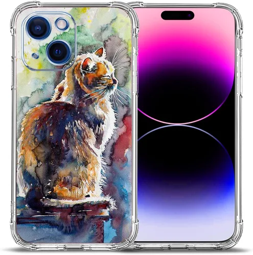 Miniatura 28 de Funda para iPhone 15, colorida mariposa flores protección contra caídas a prueba de golpes TPU cuerpo completo protector resistente a los arañazos