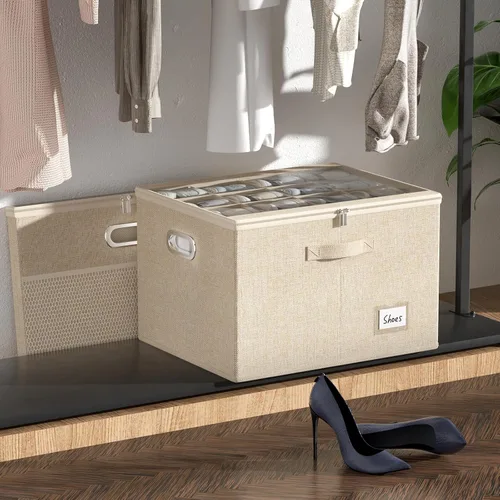 Miniatura 2 de Organizador de zapatos para armario, contenedores grandes de almacenamiento de zapatos con ventana transparente, contenedor de zapatos que ahorra