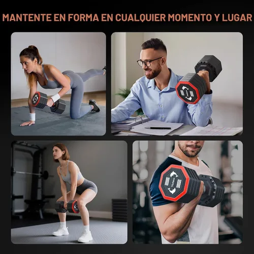Miniatura 5 de Yoleo Juego de mancuernas ajustables, juego de mancuernas en casa, equipo de entrenamiento en casa, 4 en 1, montaje giratorio estilo tai chi de alta