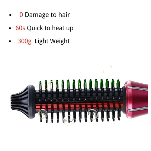 Miniatura 4 de Mini rizador de pelo Collaspe, cepillo de rizador y voluminizador sin enredos, cepillo iónico de turmalina de doble voltaje de 1 pulgada