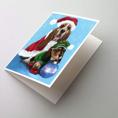 Miniatura 66 de Caroline's Treasures PPP3013GCA7P - Tarjetas de felicitación y sobres para mascotas de Basset Hound Teacher, paquete de 8 tarjetas en blanco