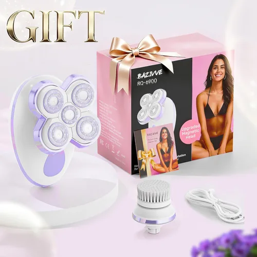 Miniatura 8 de Electric Razors for Women - Upgraded Electric Shaver for Women with Magnetic Heads, Rotary Hair Remover Kit for Legs Bikini Face, Lady Trimmer for
