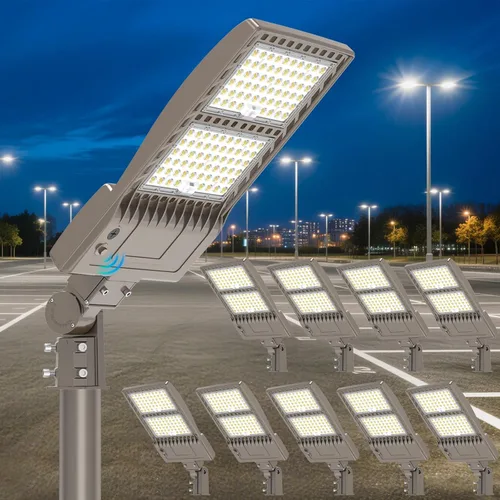 Miniatura 20 de Luz LED de Poste para Estacionamiento de 480V 320W con Montaje de Ajuste Deslizante, Luces LED Tipo Caja UL DLC Certificadas 44800LM 5000K Luces