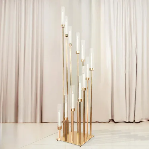 Miniatura 32 de Efavormart Paquete de 2 Portavelas Candelabro Transparente de 18", Pantalla de Vidrio para Vela, Pantalla de Vela Huracán de Extremo Abierto