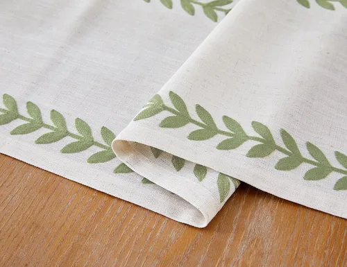 Miniatura 4 de Camino de mesa bordado de estilo rústico, 13 x 36 pulgadas, caminos de mesa irregulares de hojas de sauce de 36 pulgadas de largo para decoración