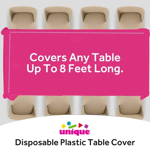 Miniatura 4 de Unique Accesorios para fiestas, Cubierta de mesa, Compacto Rosa encendido
