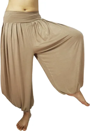 Miniatura 26 de Lovely Creations Pantalones holgados con cintura elástica y harem Aladdin para mujer