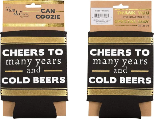 Miniatura 3 de The We Do Crew - Cheers to Many Years and Cold Beers Black and Gold Wedding Insulated Beer Bottle / Beer Can Sleeve