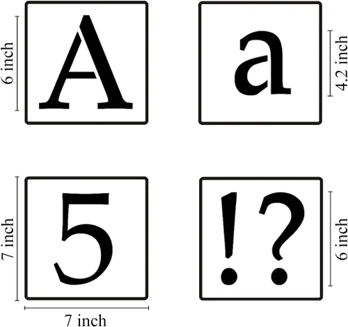 Miniatura 6 de Plantillas de letras del alfabeto de 6 pulgadas para pintar, paquete de 70 plantillas de letras y números con letreros para pintar sobre madera
