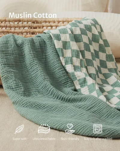 Miniatura 127 de Blissful Diary Sábanas de muselina para cuna para niñas, sábana de bebé de algodón suave bohemio para colchón de cuna estándar de 52 x 28 pulgadas