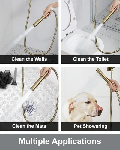 Miniatura 5 de Aolemi Juego de grifo de ducha, sistema de ducha de alta presión con rociador de mano 2 en 1, combo de accesorios de montaje en pared con válvula