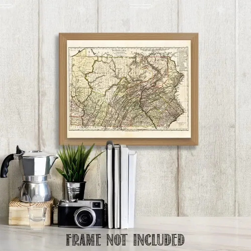 Miniatura 6 de 1797 Pennsylvania Map - Impresión artística sin marco de 11 x 14 - Decoración de pared perfecta en esta reproducción restaurada altamente detallada