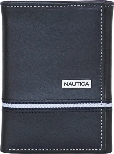 Miniatura 6 de Nautica Men's Trifold Wallet RFID Blocking Protection ID Window Card Slots Genuine Leather Durable