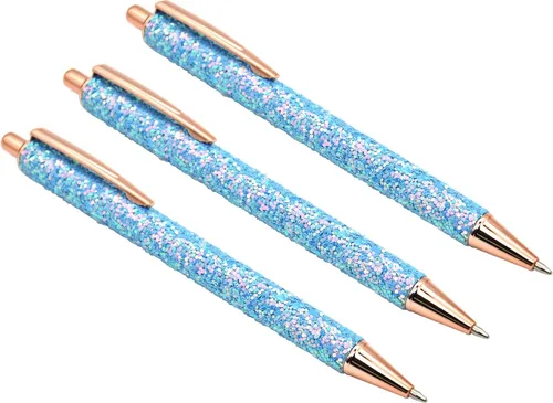 Miniatura 3 de Gullor 5 bolígrafos de punta media de tinta negra, punta media de 0.039 pulgadas, para suministros de oficina, regalo, boda, cumpleaños, color azul