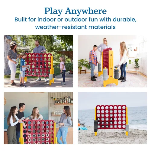 Miniatura 4 de ECR4Kids - Juego de mesa Jumbo de 4 en fila para niños, adultos y familias, para uso en interiores y exteriores, de 4 pies de alto