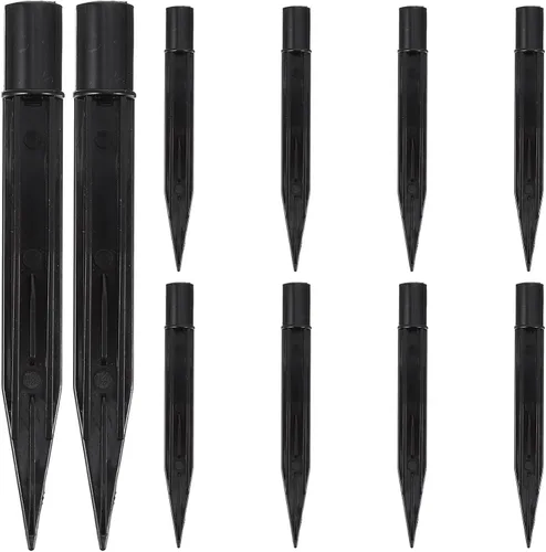 Miniatura 9 de Uonlytech Estacas de repuesto para lámpara de jardín, paquete de 10 estacas de plástico para el suelo, 5.51 x 0.55 pulgadas, impermeables, durables
