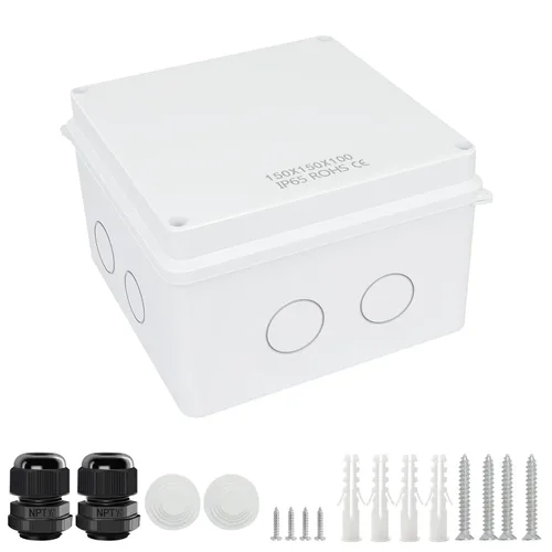 Miniatura 15 de LeMotech - Caja de conexiones, caja eléctrica IP55, resistente al agua, a prueba de polvo, plástico ABS, para proyectos electrónicos, color blanco