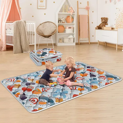 Fshibila Alfombra de juego para bebés de 74 x 50 pulgadas para corral, tapete de juego para bebé para piso, tapete de juego grueso y ultra suave