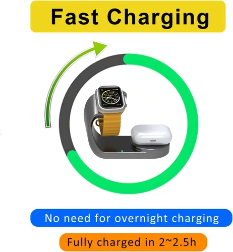 Miniatura 5 de Cargador de Apple Watch, base magnética de carga rápida compatible con iWatch Series 11/Ultra/SE/10/9/8/7/6/5, para Apple Watch, cargador Airpod