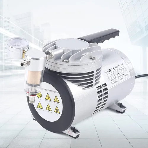 Miniatura 8 de Bomba de vacío de diafragma sin aceite de 1/6HP 1450/1700r.p.m, silencio sin aceite de laboratorio, pequeña bomba de vacío Hvac sin aceite