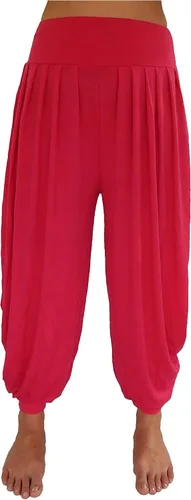 Miniatura 15 de Lovely Creations Pantalones holgados con cintura elástica y harem Aladdin para mujer