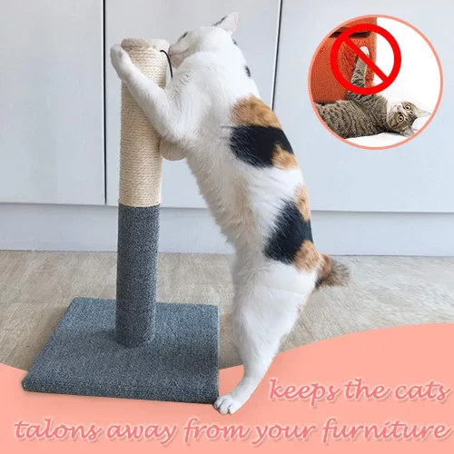 Miniatura 4 de Barelove Torre rascador para gatos, poste rascador alto para gatos, cuerda de sisal natural para gatos de interior, poste rascador de alfombra