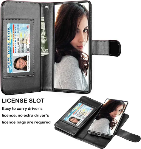 Miniatura 3 de Njjex Funda para Galaxy Note 20 Ultra (2020), para Samsung Note 20 Ultra 5G, [9 ranuras para tarjetas] Funda de piel sintética para crédito
