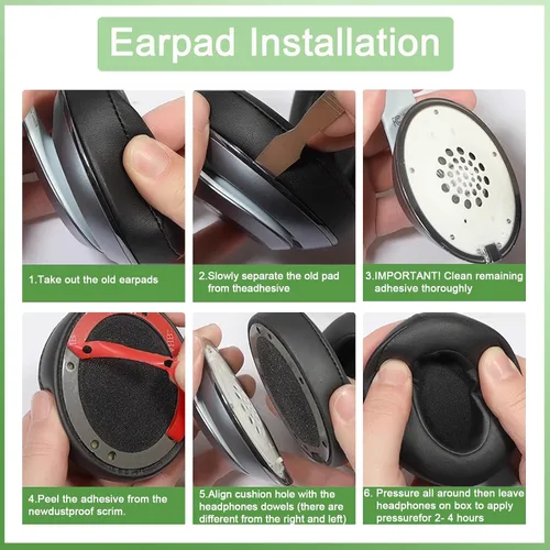 Miniatura 7 de Almohadillas de repuesto para auriculares Beats Studio 2 y Studio 3 con cable e inalámbricos, almohadillas con piel proteica más suave, espuma